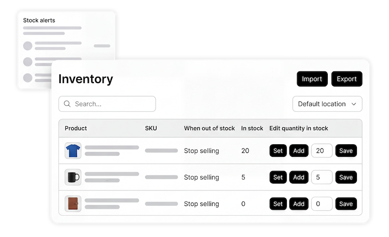Manage inventory