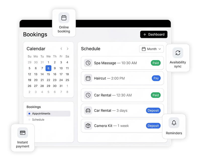 MonoBook bookings
