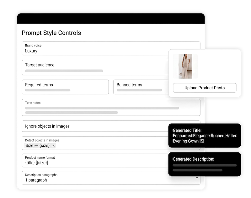 Product pages and listings