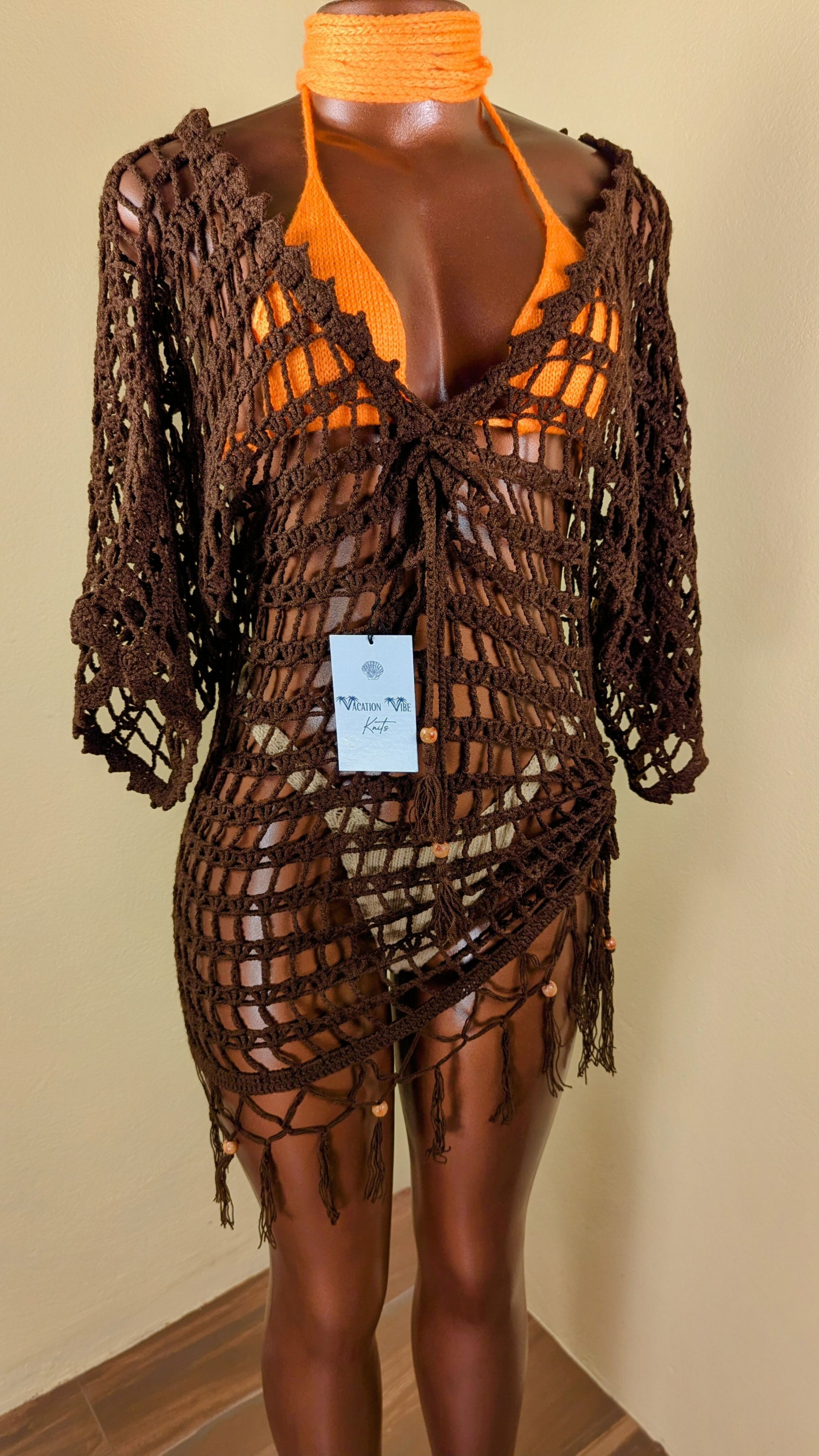  Mocha Sand Crochet Cover Up Tunic_17