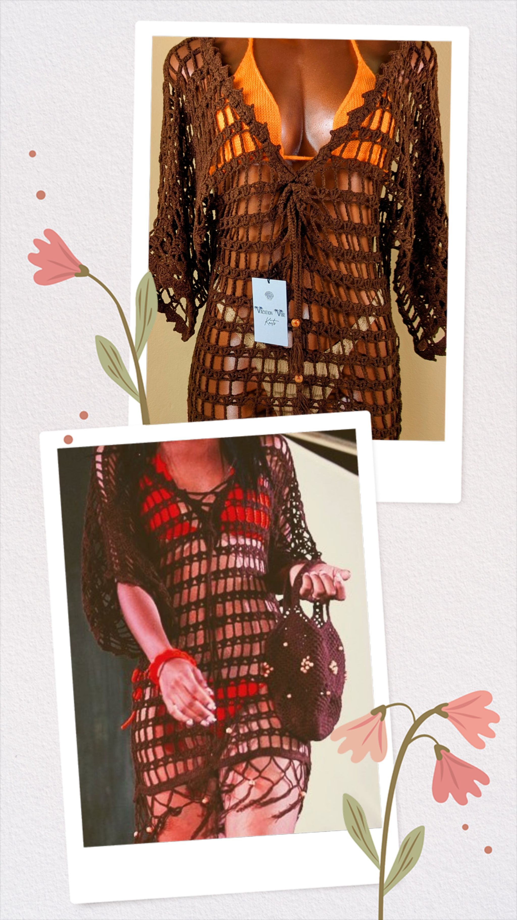  Mocha Sand Crochet Cover Up Tunic_18