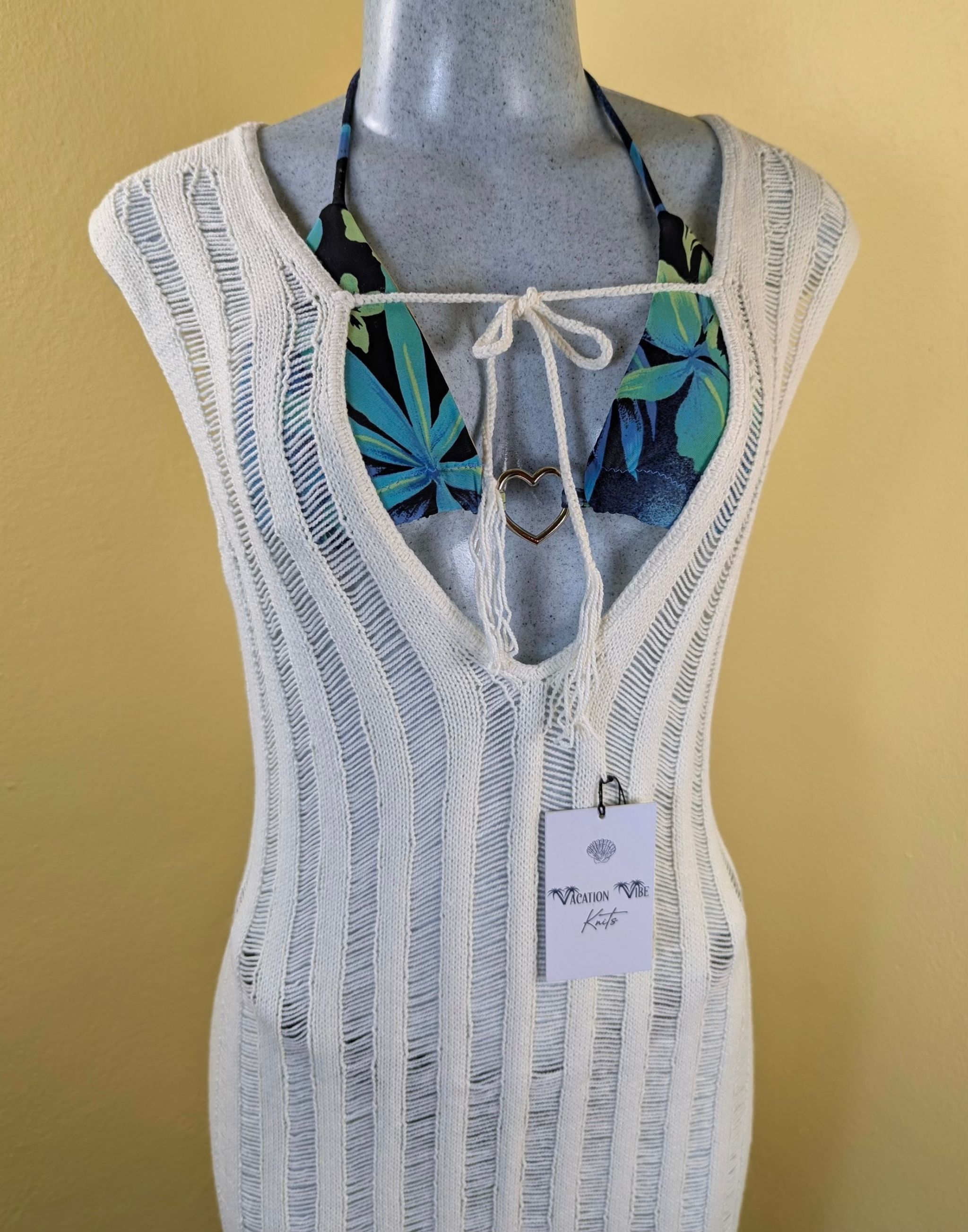  Ivory Breezy Stripe Knitted Swimsuit Cover Up_8