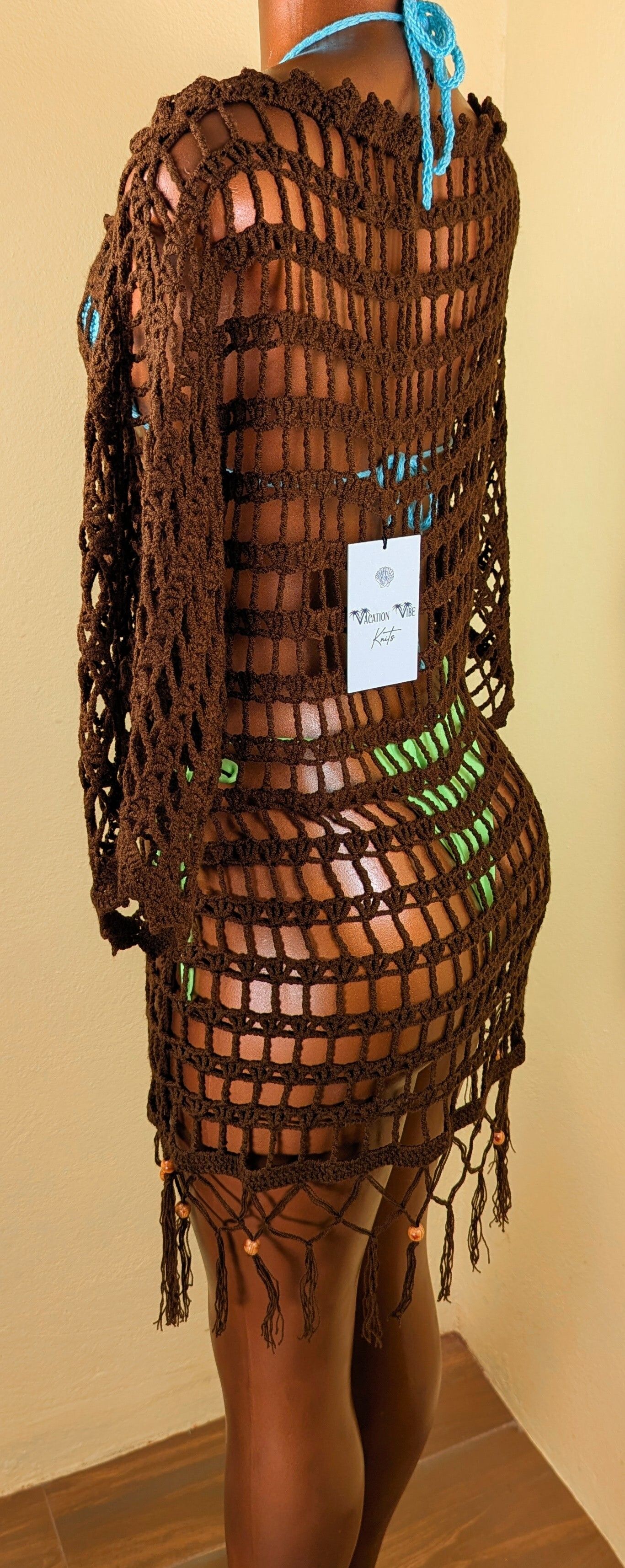  Mocha Sand Crochet Cover Up Tunic_9