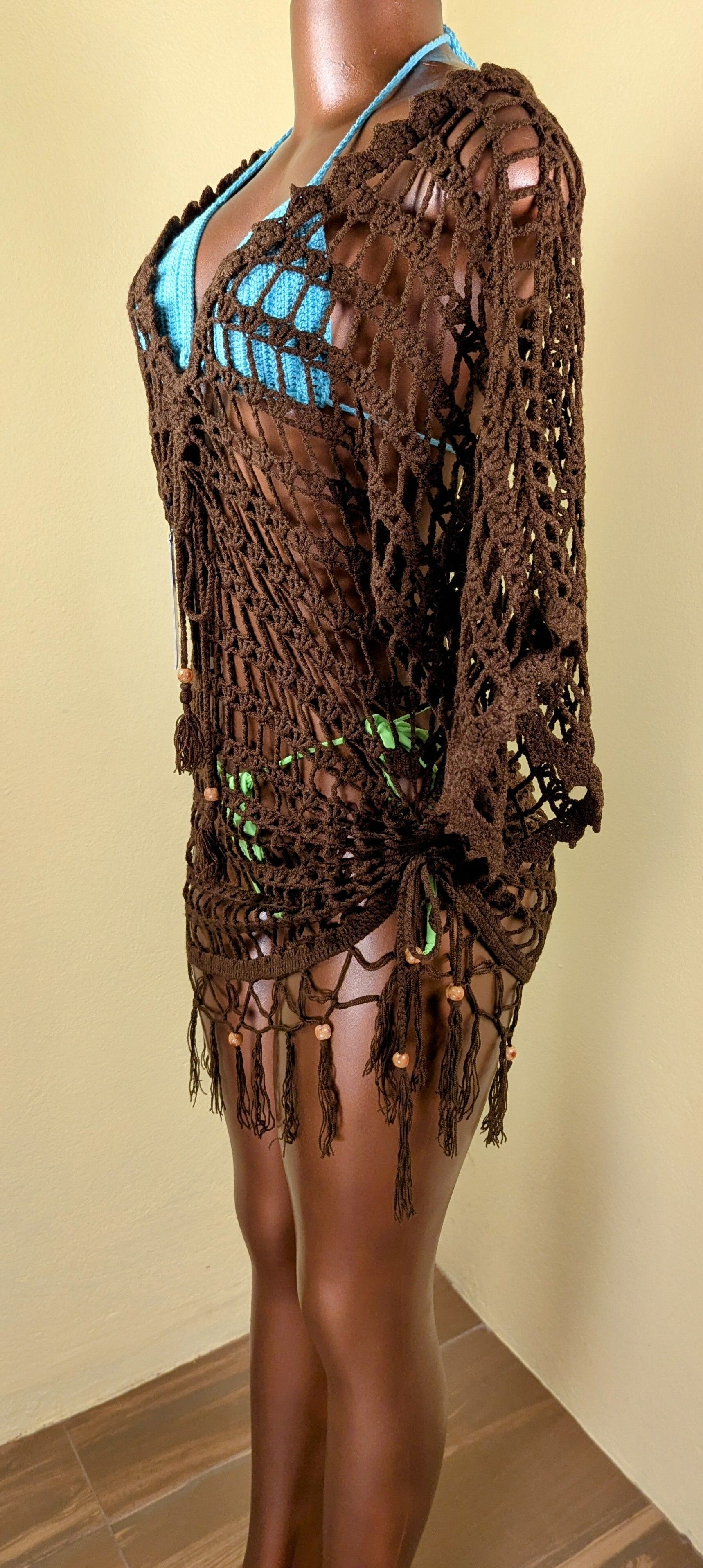  Mocha Sand Crochet Cover Up Tunic_16