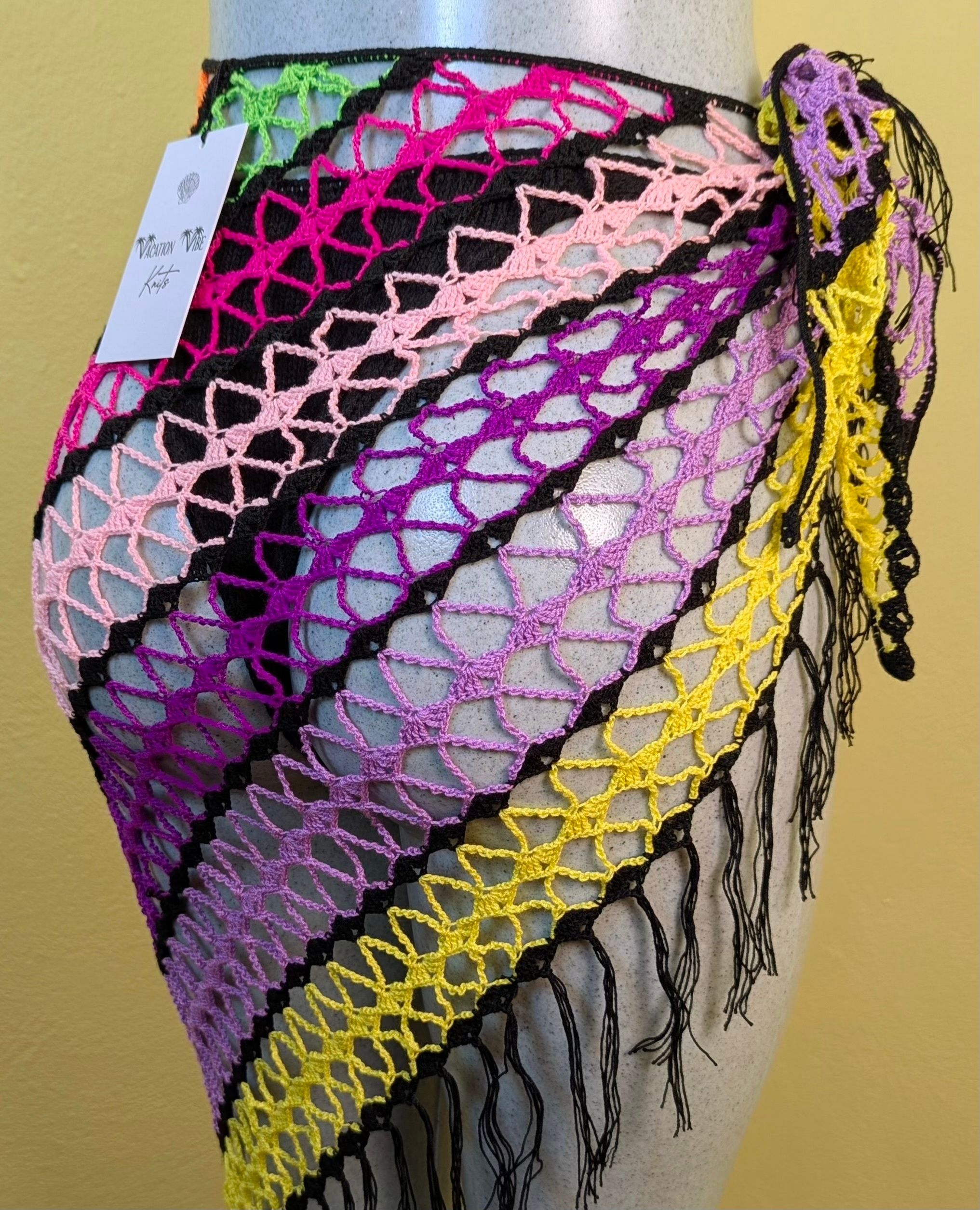  Exotic Escape Crochet Sarong Tie Skirt in Yellow_9