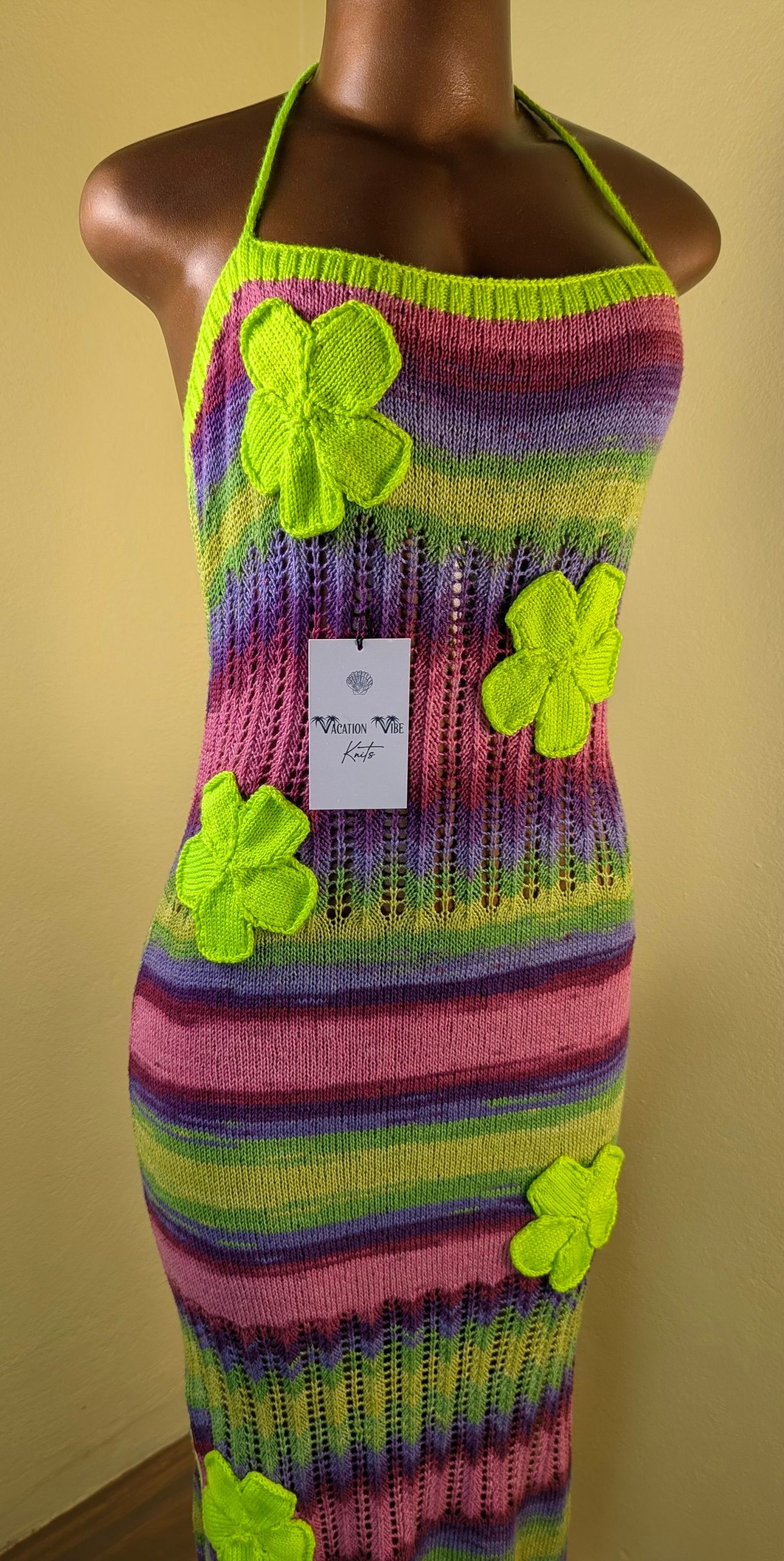  Ocean Waves Knit Maxi Dress for brunch or dinner