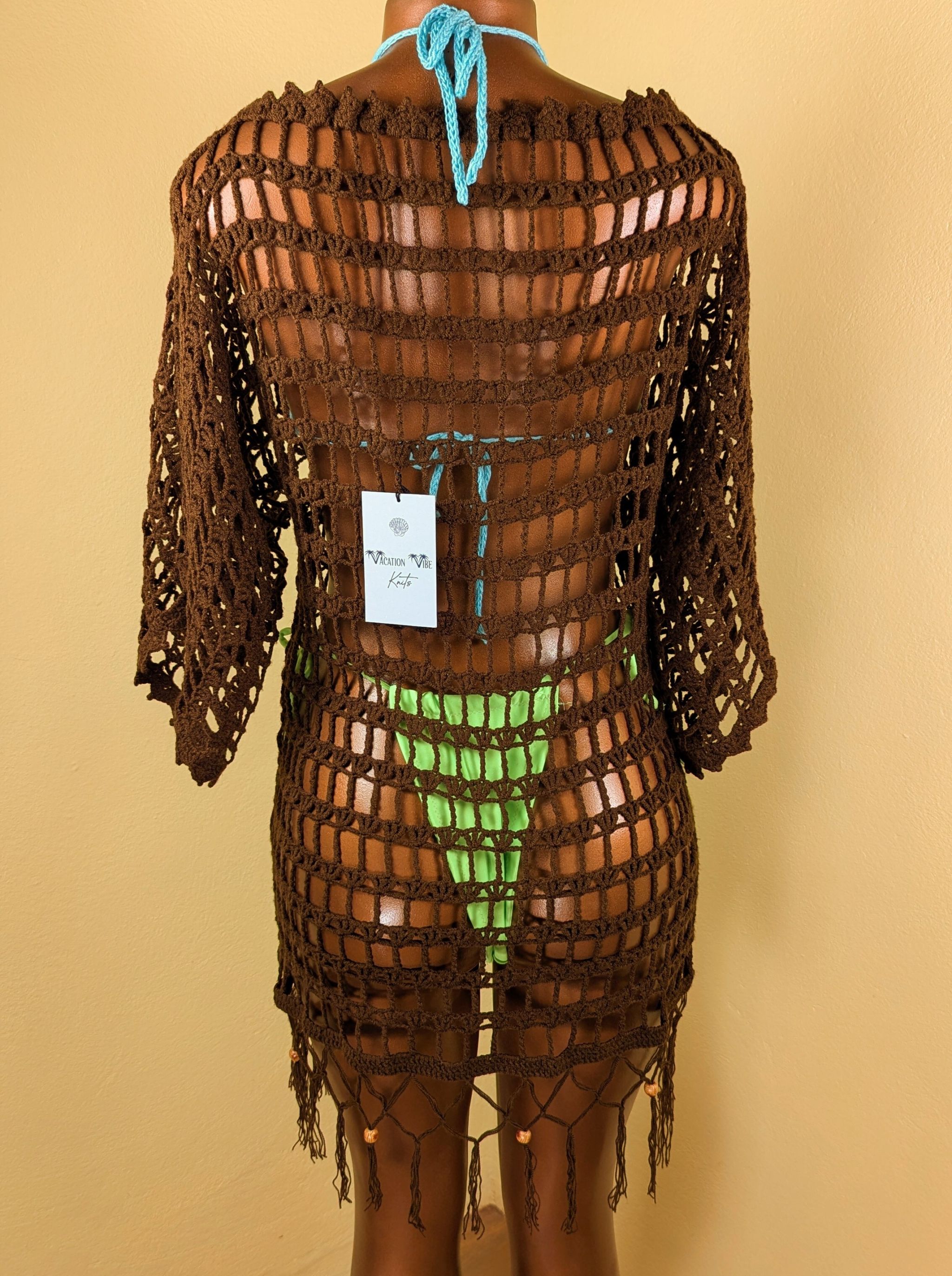  Mocha Sand Crochet Cover Up Tunic_10