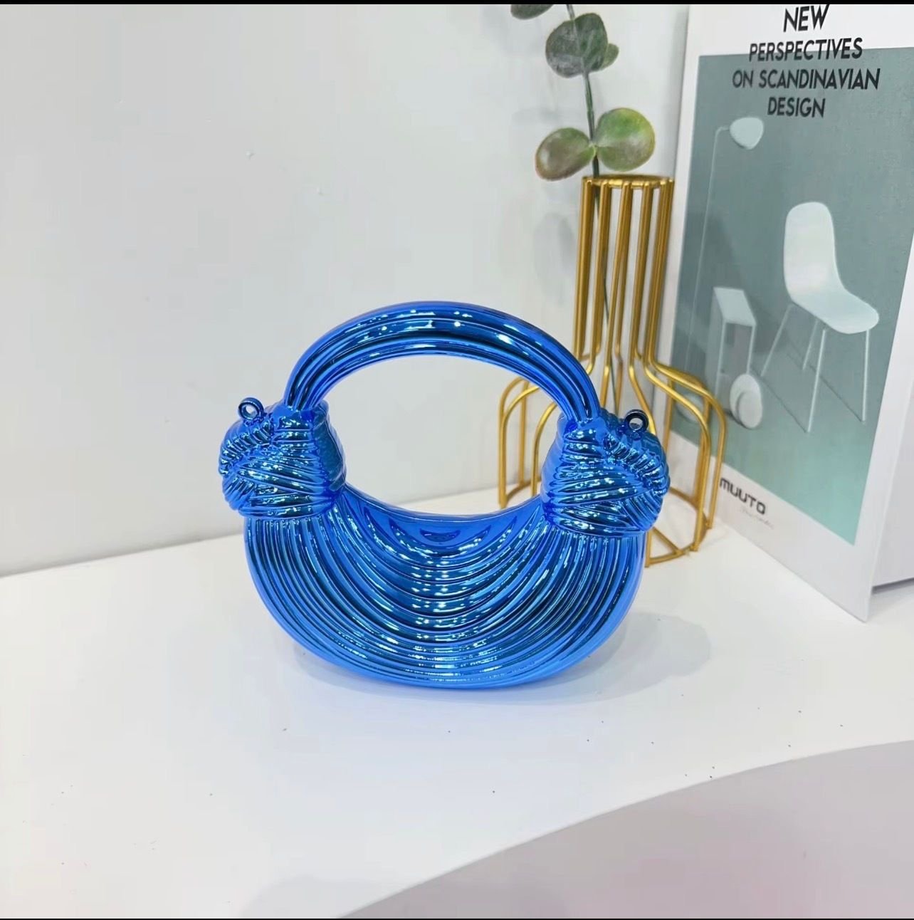 Enchanted Blue Sculptural Handbag 