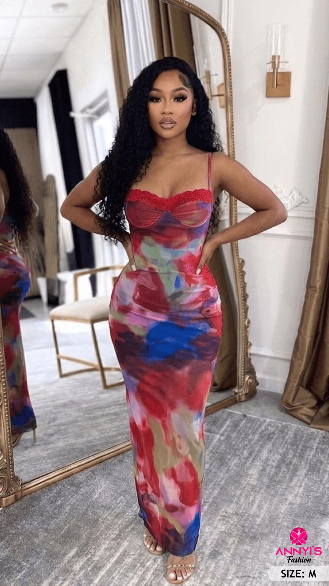 Opulent Artistry Tie-Dye Maxi Dress [M]