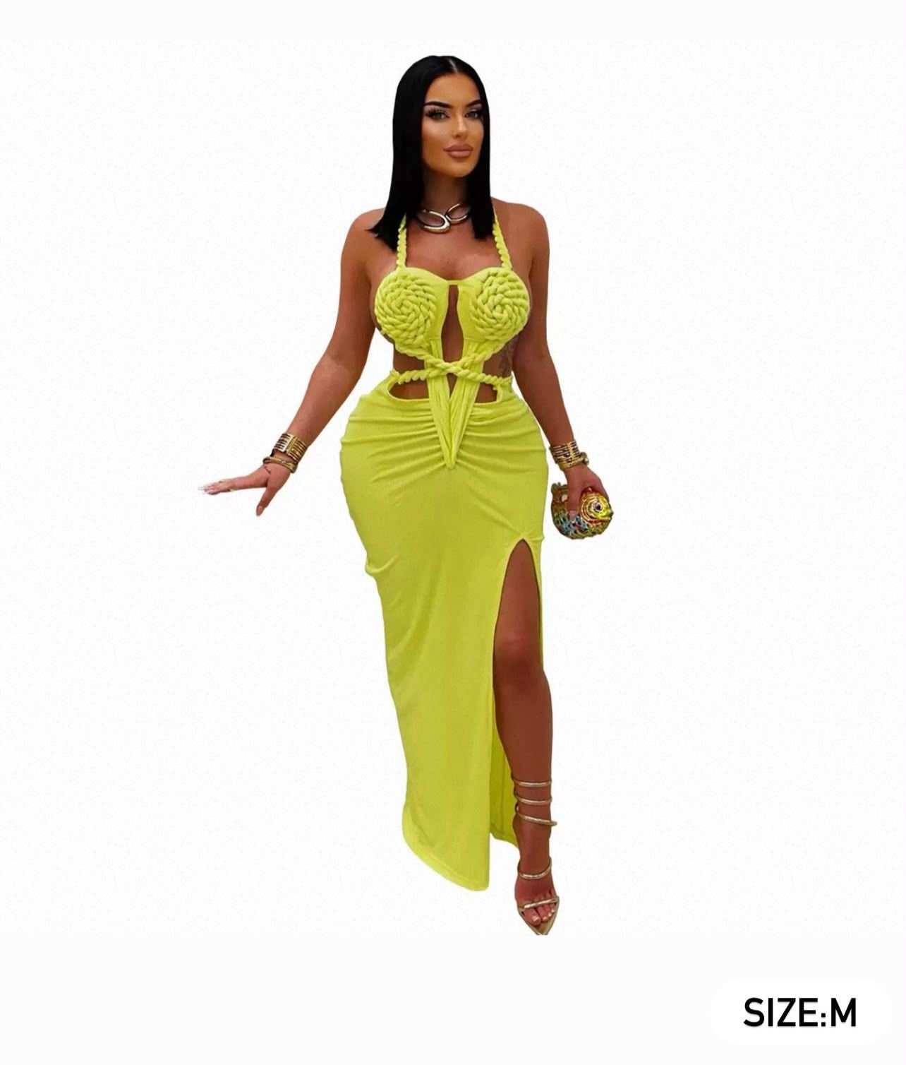 Opulent Rope Detail Cutout Maxi Dress [M]