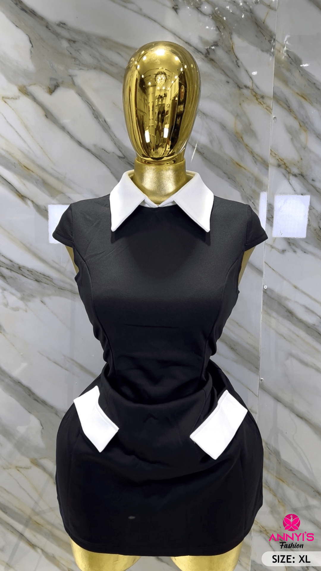 Enchanted Contrast Collar Dress [XL]