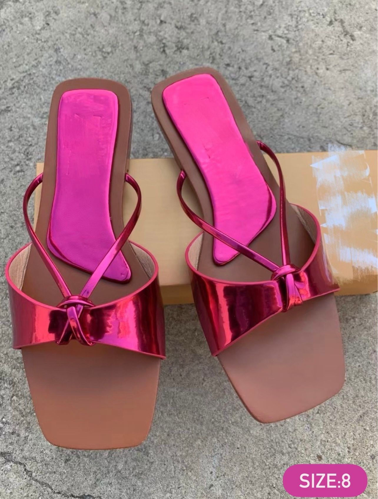 Afternoon Glam Metallic Slide Sandals [8]