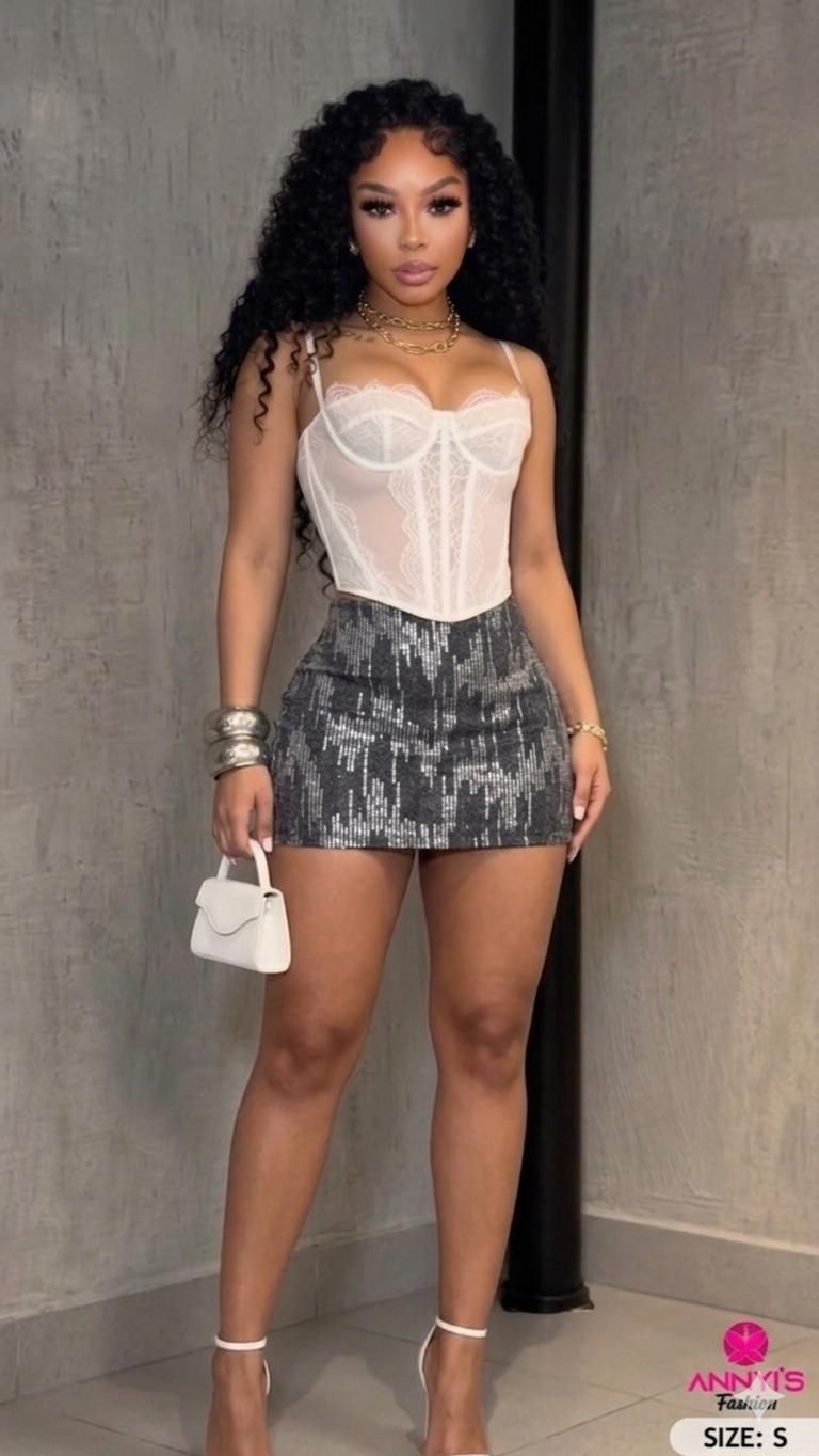 Enchanted Sequin Mini Skirt [L]