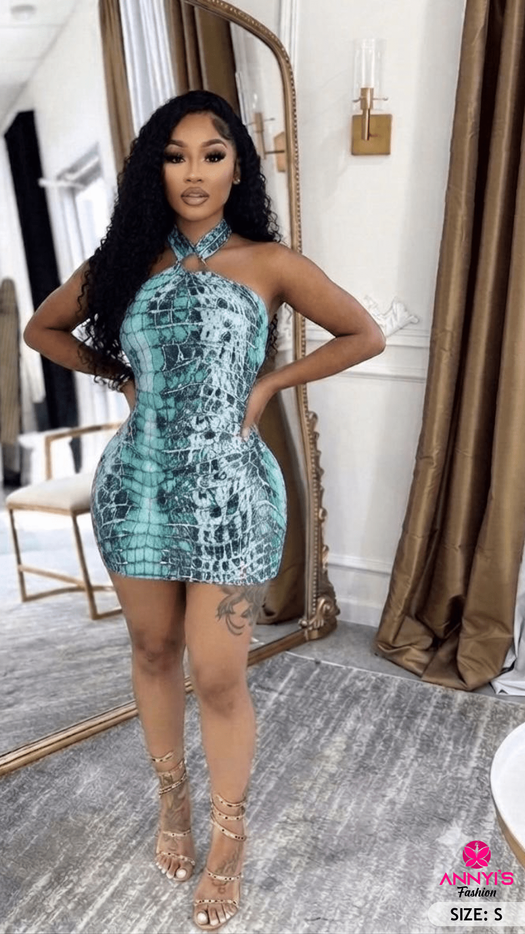 Luxe Snake Print Mini Dress [S]