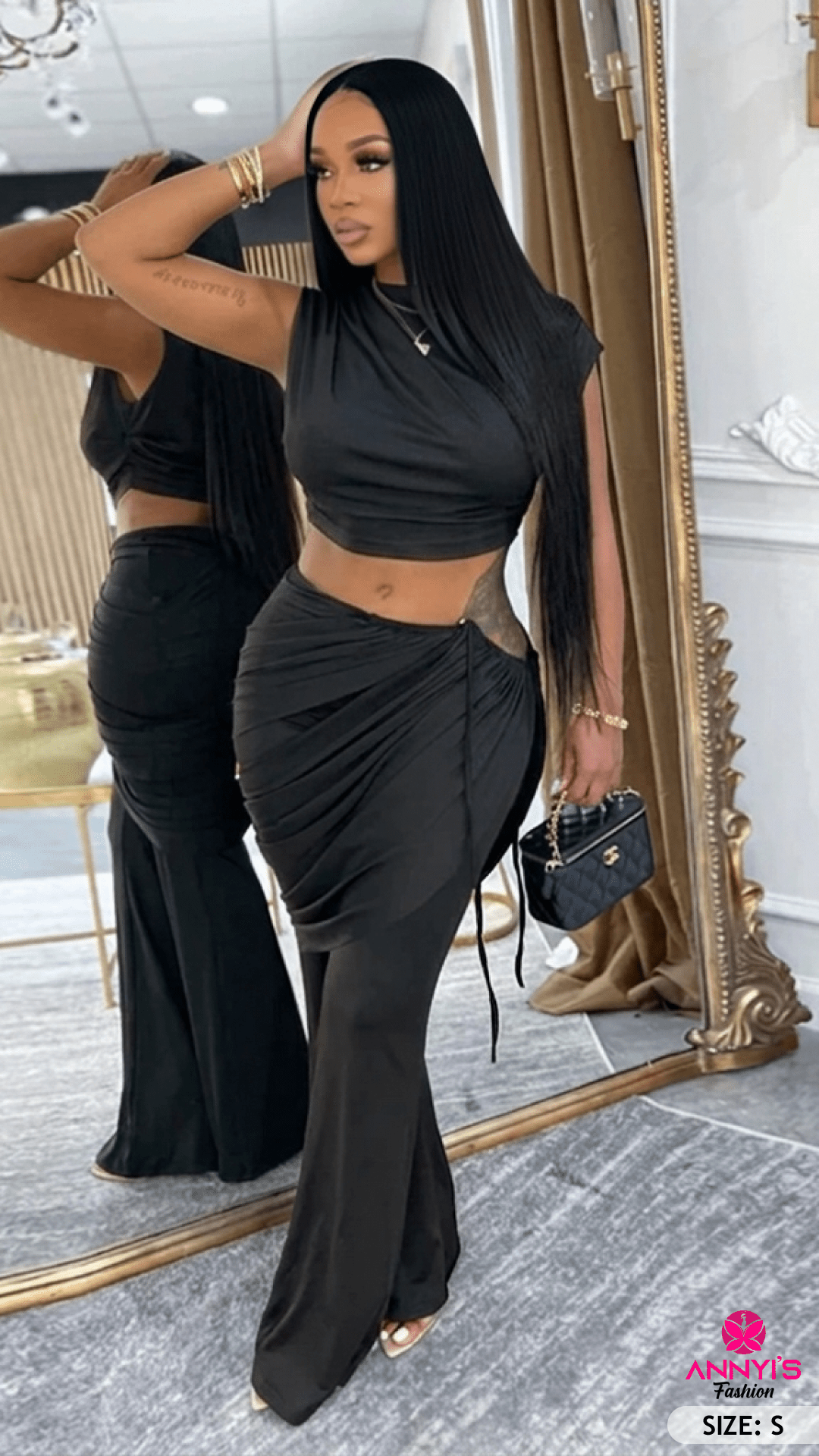 Opulent Black Two-Piece Set [S]