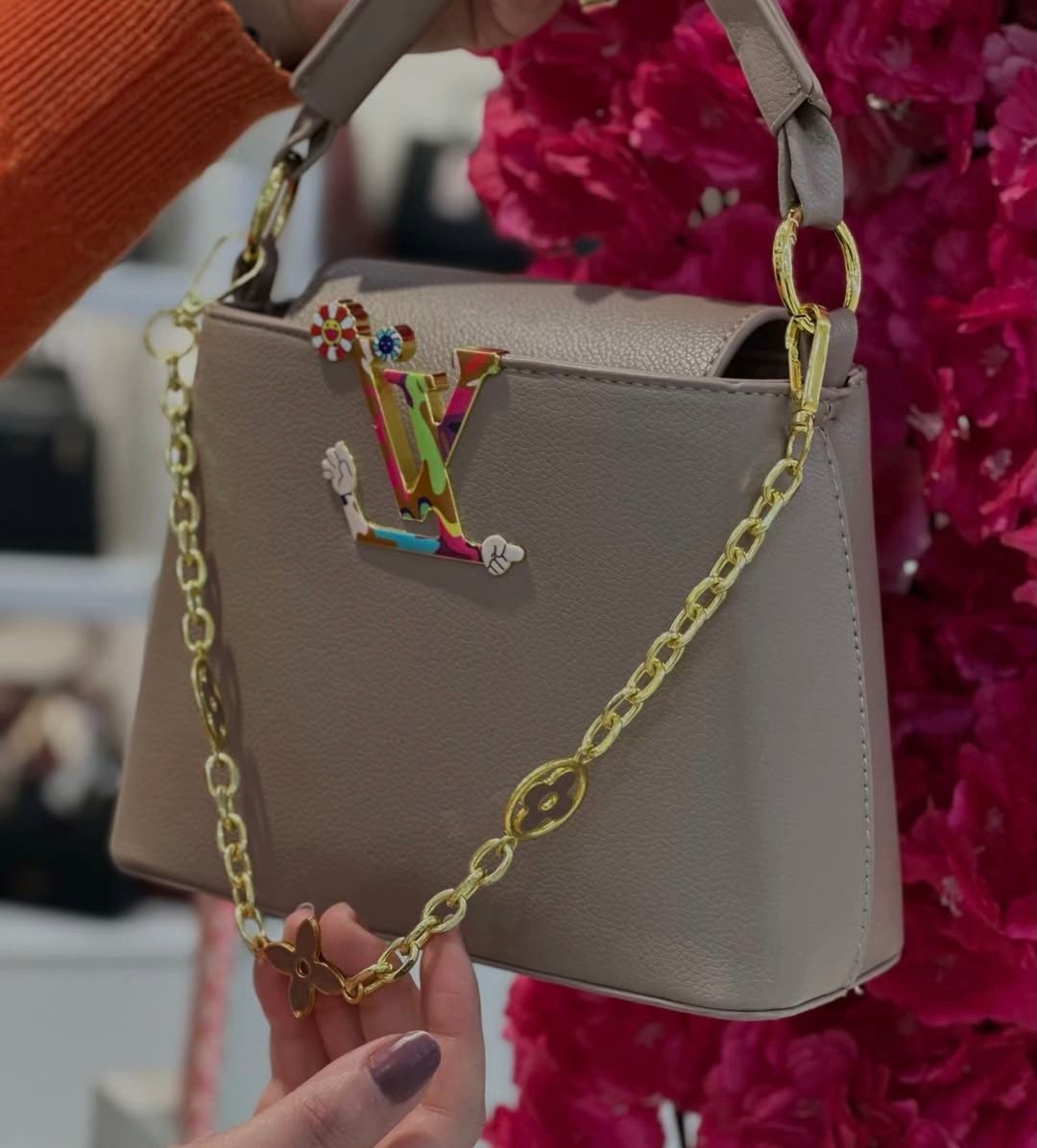 Allure Color Pop Logo Chain Shoulder Bag
