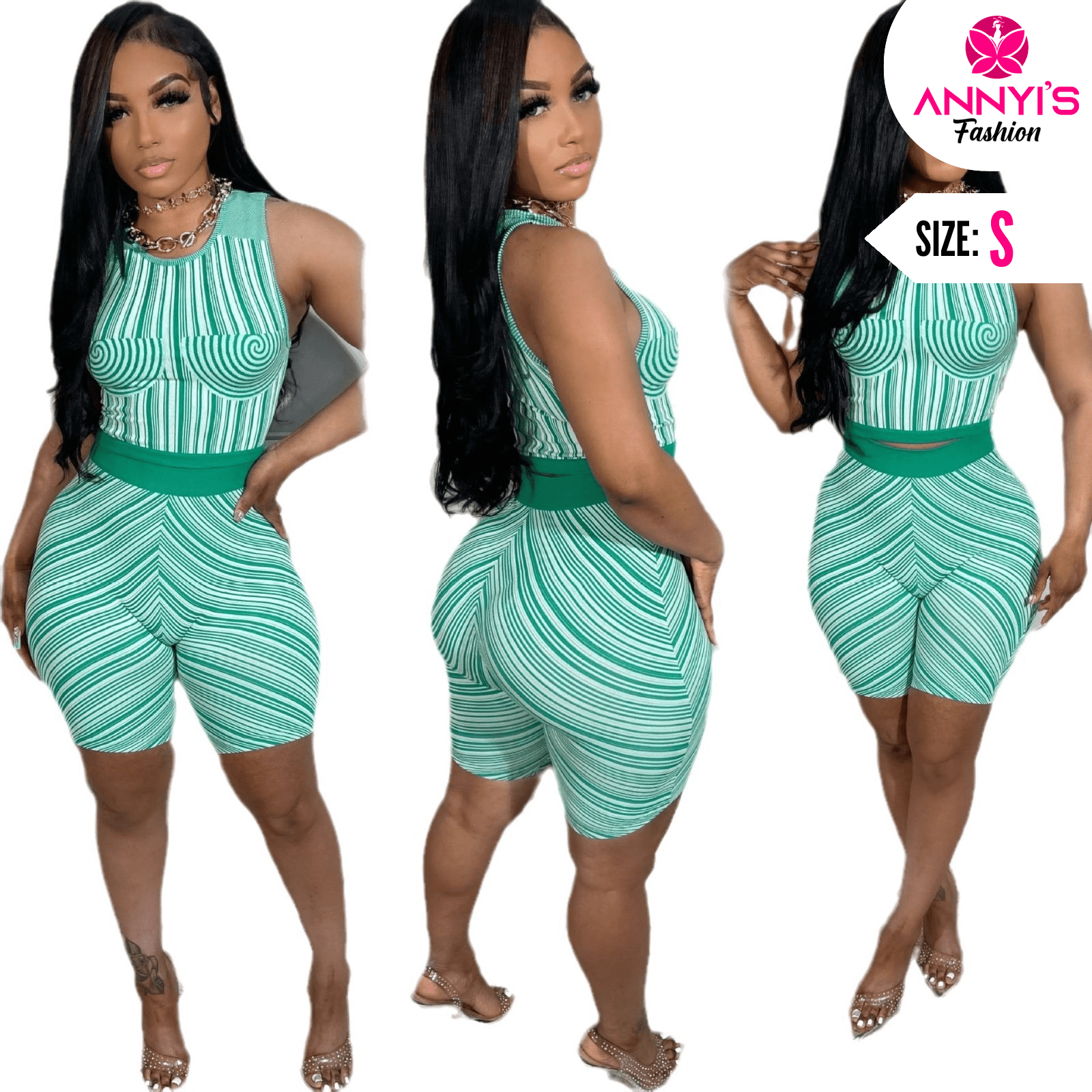 Enchanted Striped Two-Piece Set [S]