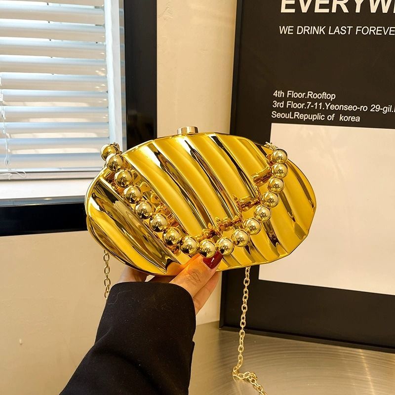 Opulent Gold Metallic Evening Clutch