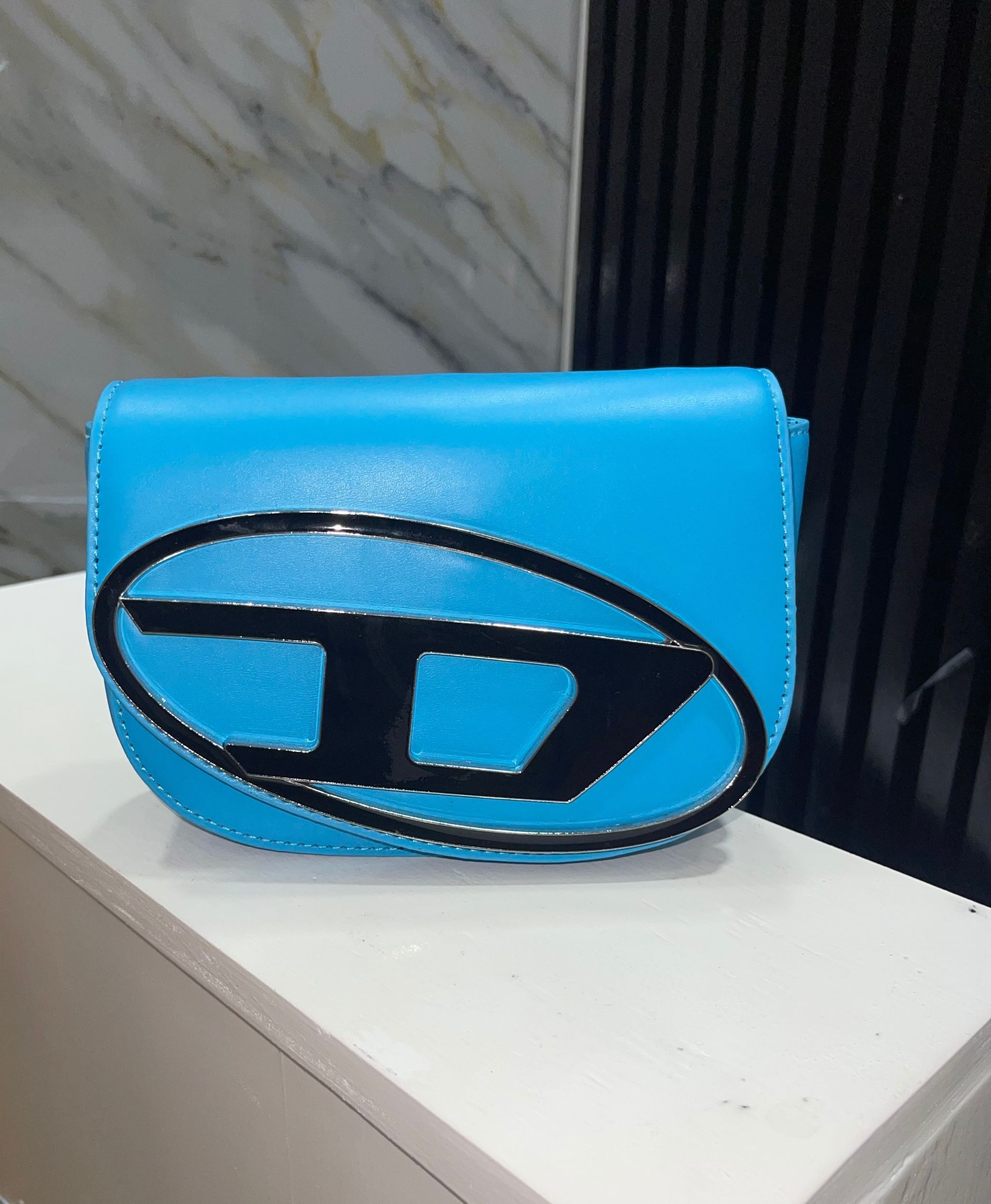 Bliss Blue Leather Crossbody Bag 
