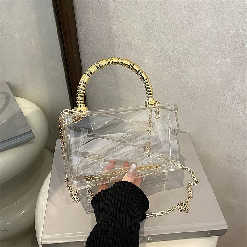 Opulent Clear Quilted Acrylic Handbag