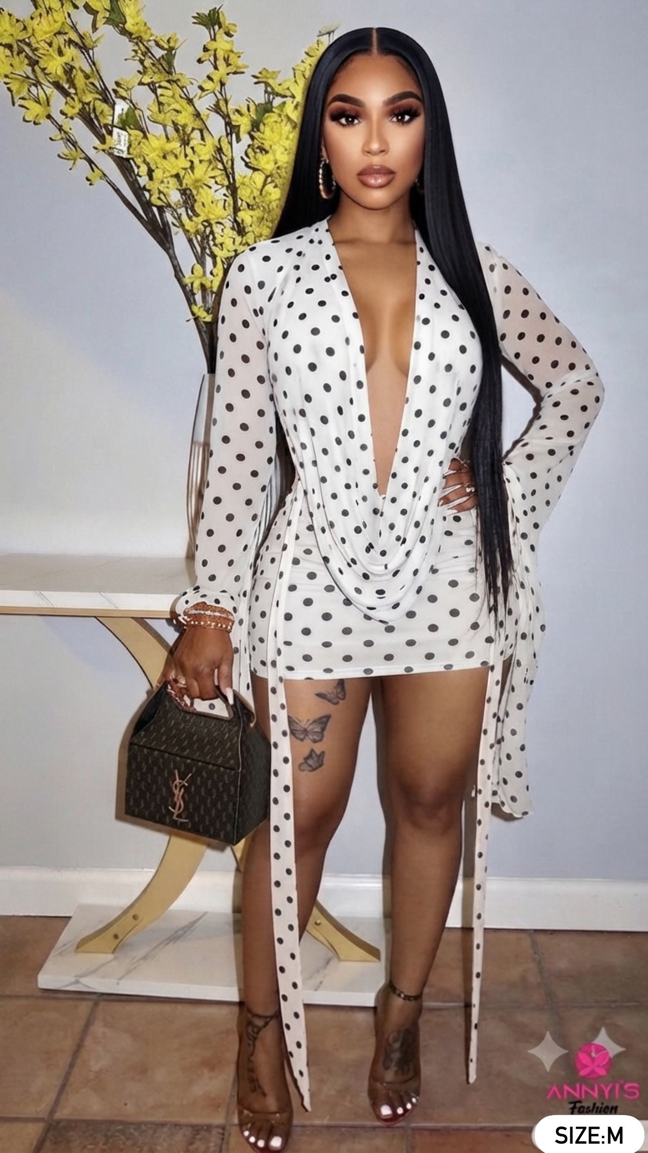 Couture Queen Polka Dot Mini Dress [M]