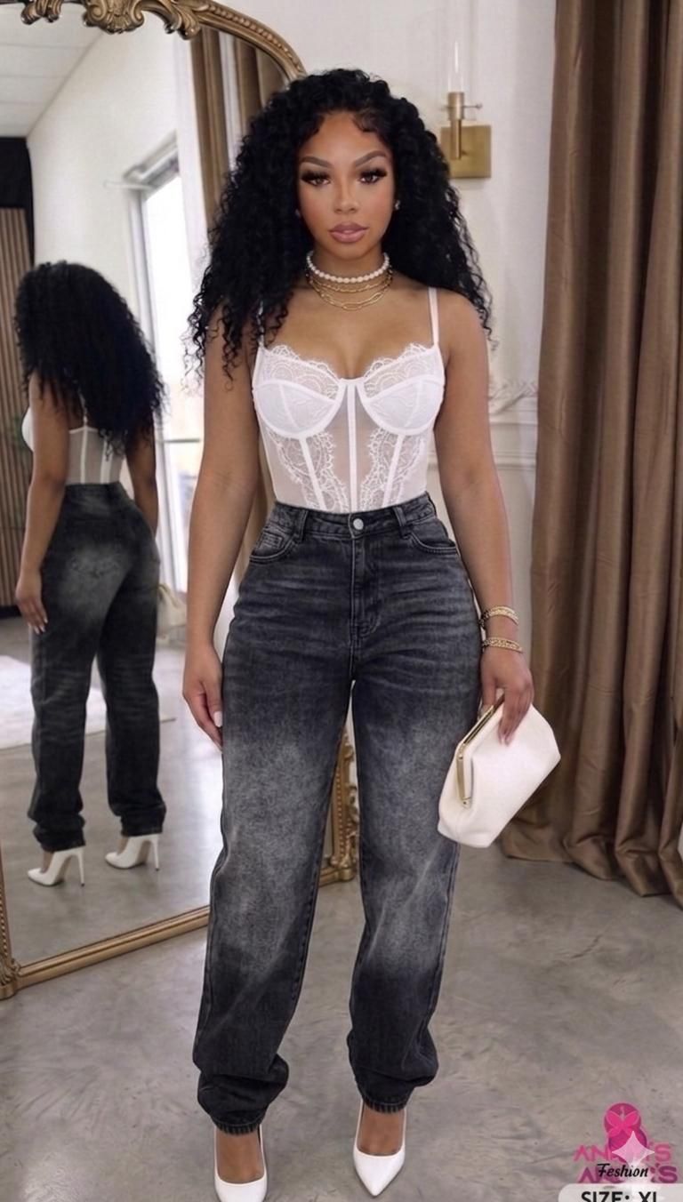 Afternoon Classic High Waist Wide Leg Jeans [XL]
