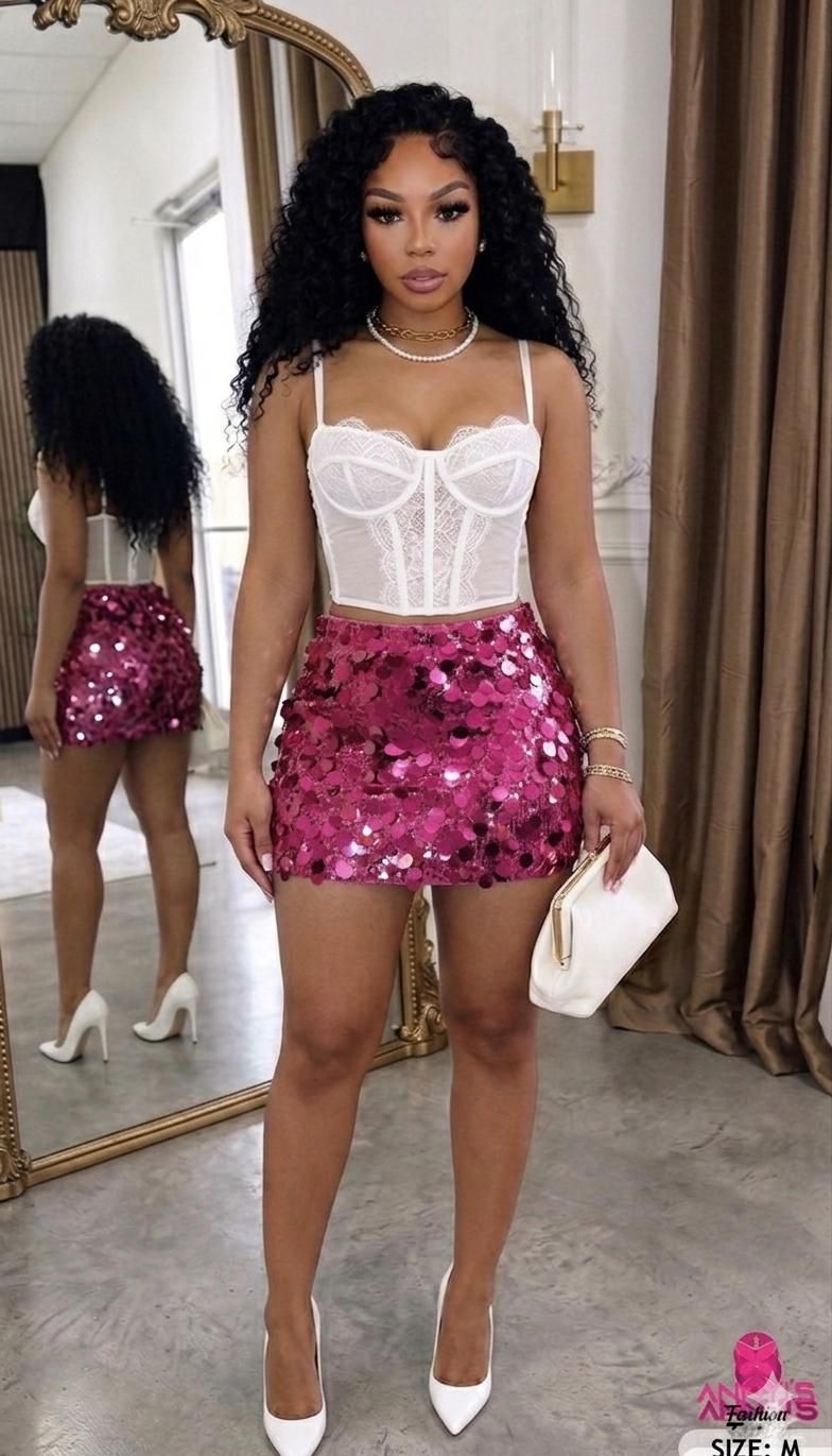 Bliss Sequin Mini Skirt [M]