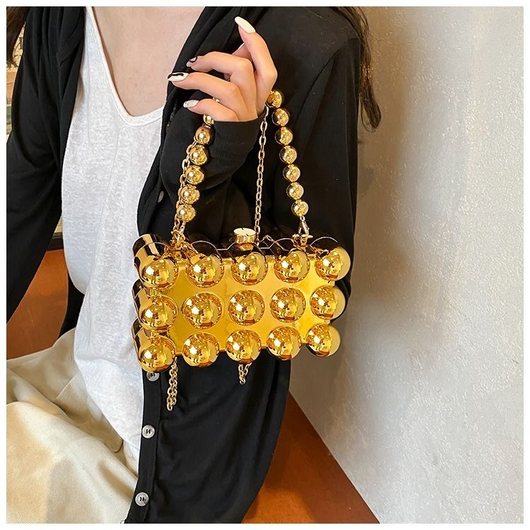 Glam Spherical Metallic Handbag