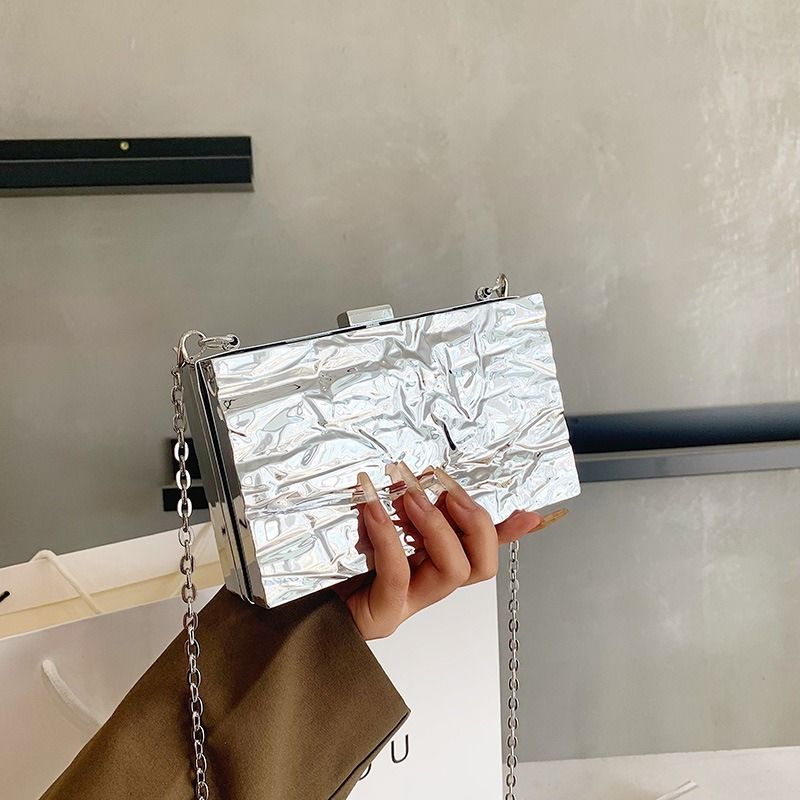 Allure Metallic Wrinkle Effect Clutch Bag