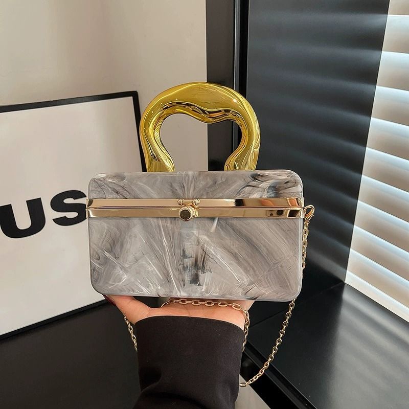 Opulent Marble Effect Acrylic Clutch Bag