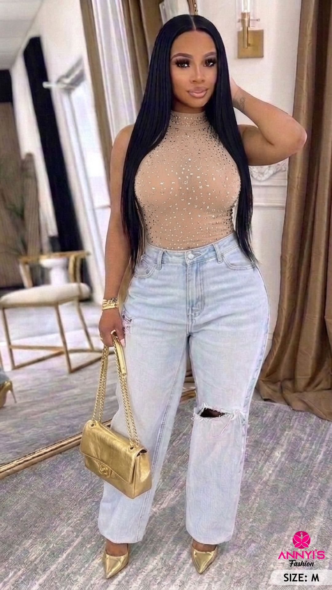 Enchanted Sparkle Sheer Crop Top [M]