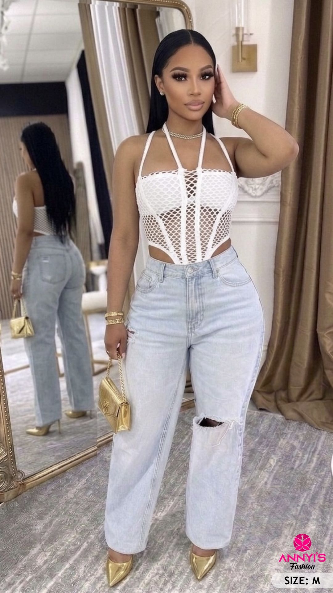 Afternoon Blossom Pink Crop Top [L]