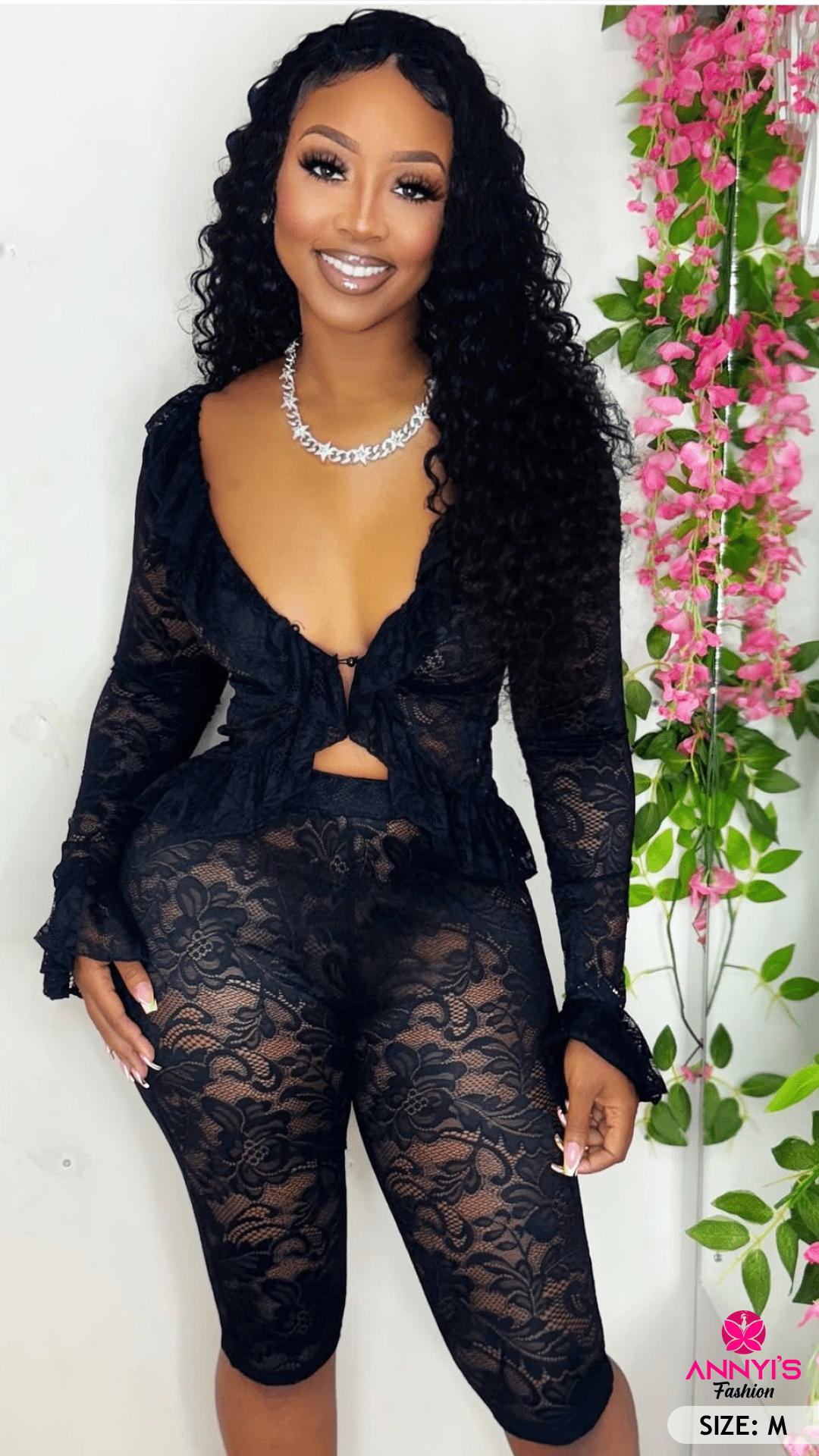 Opulent Lace Two-Piece Set [M]