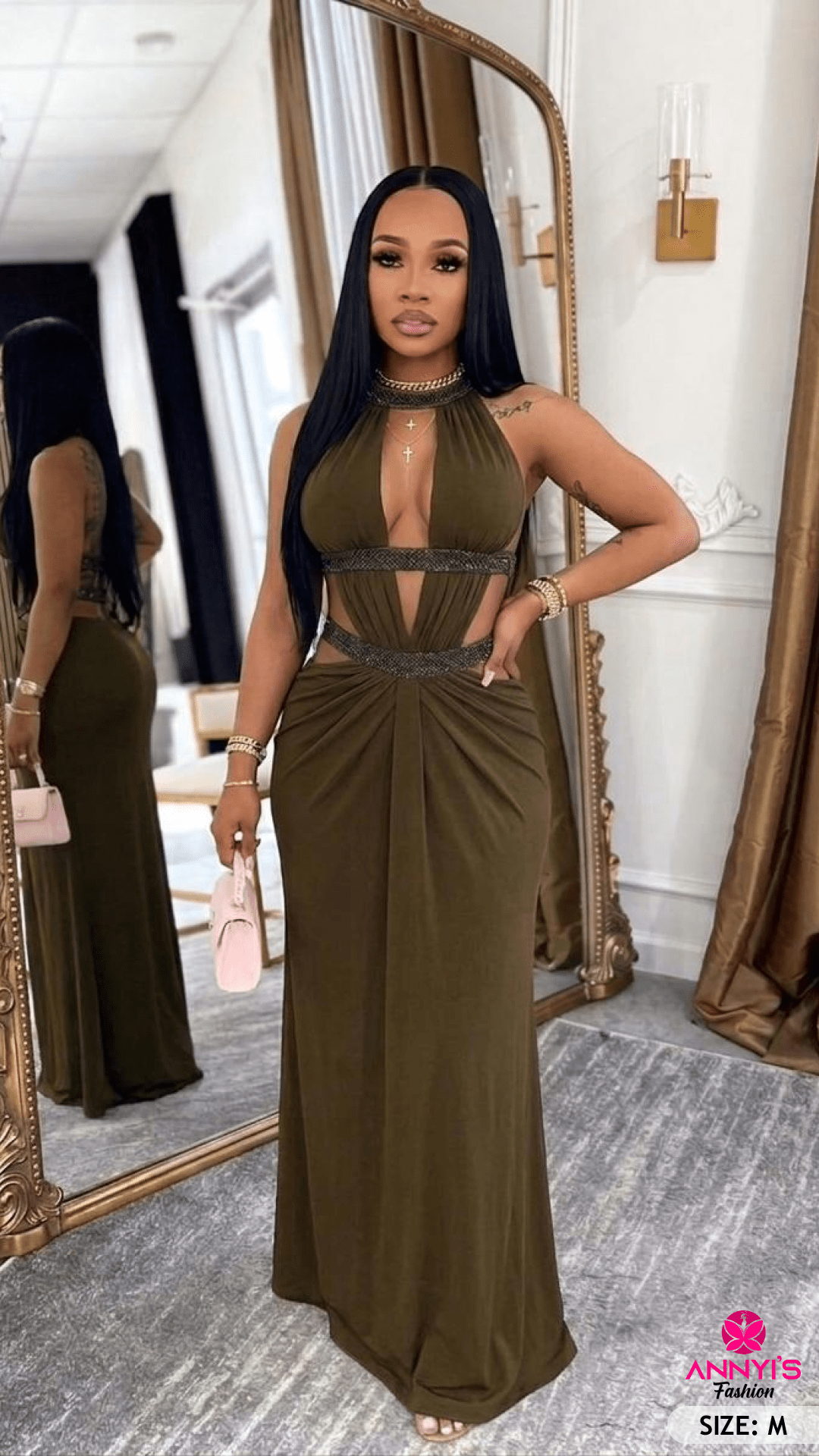 Glam Cutout Evening Dress [M]