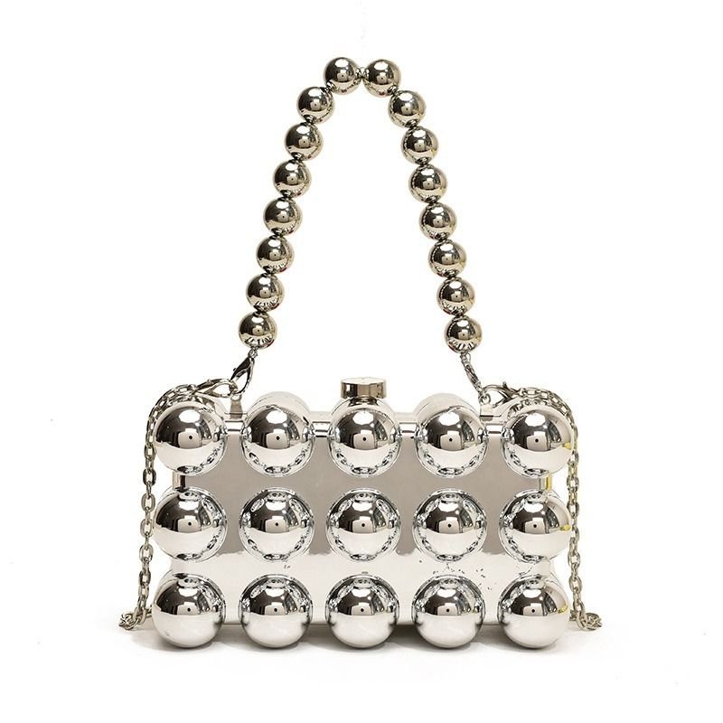 Opulent Metallic Sphere Clutch Bag
