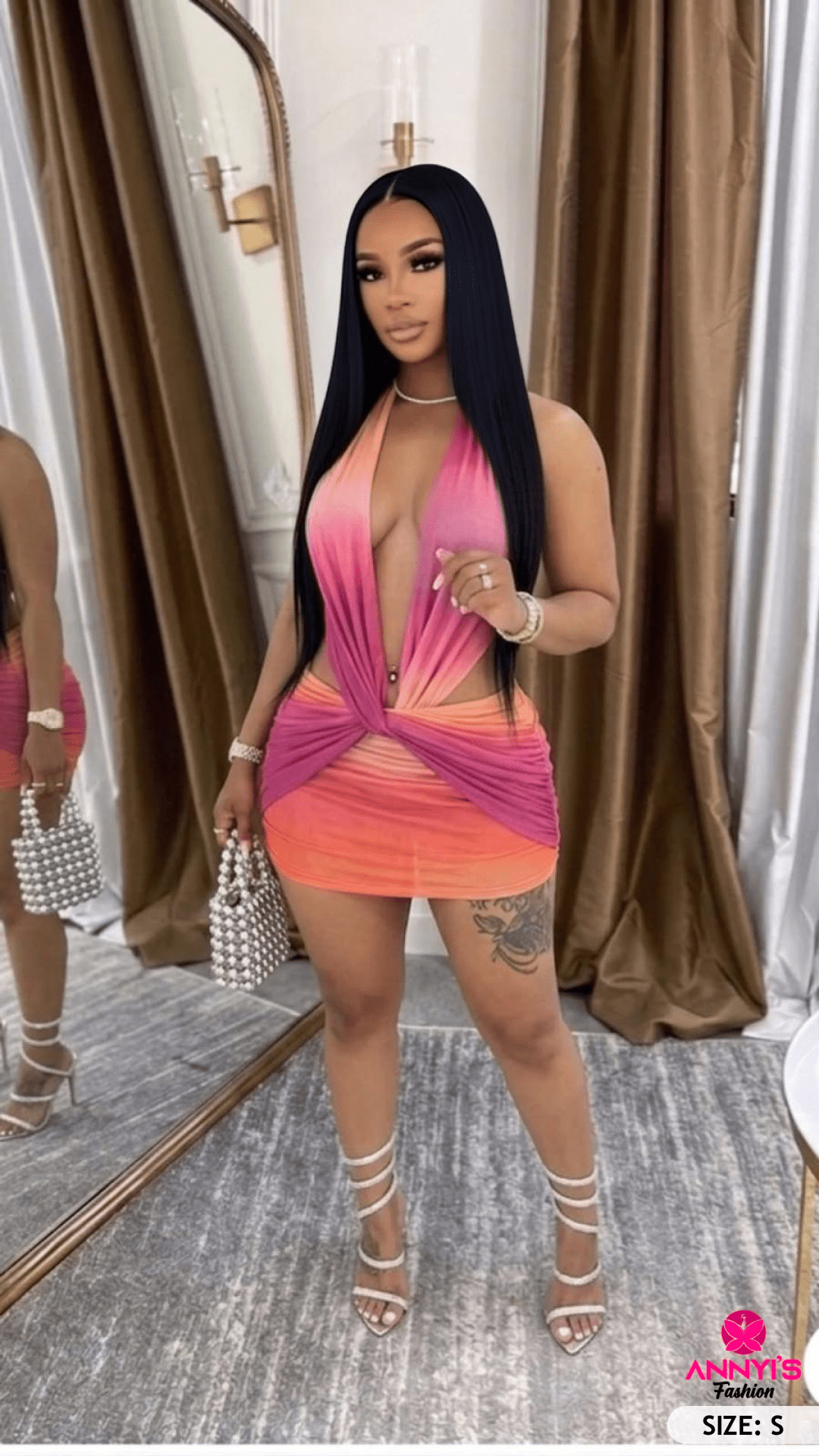 Enchanted Gradient Twist Mini Dress [S]