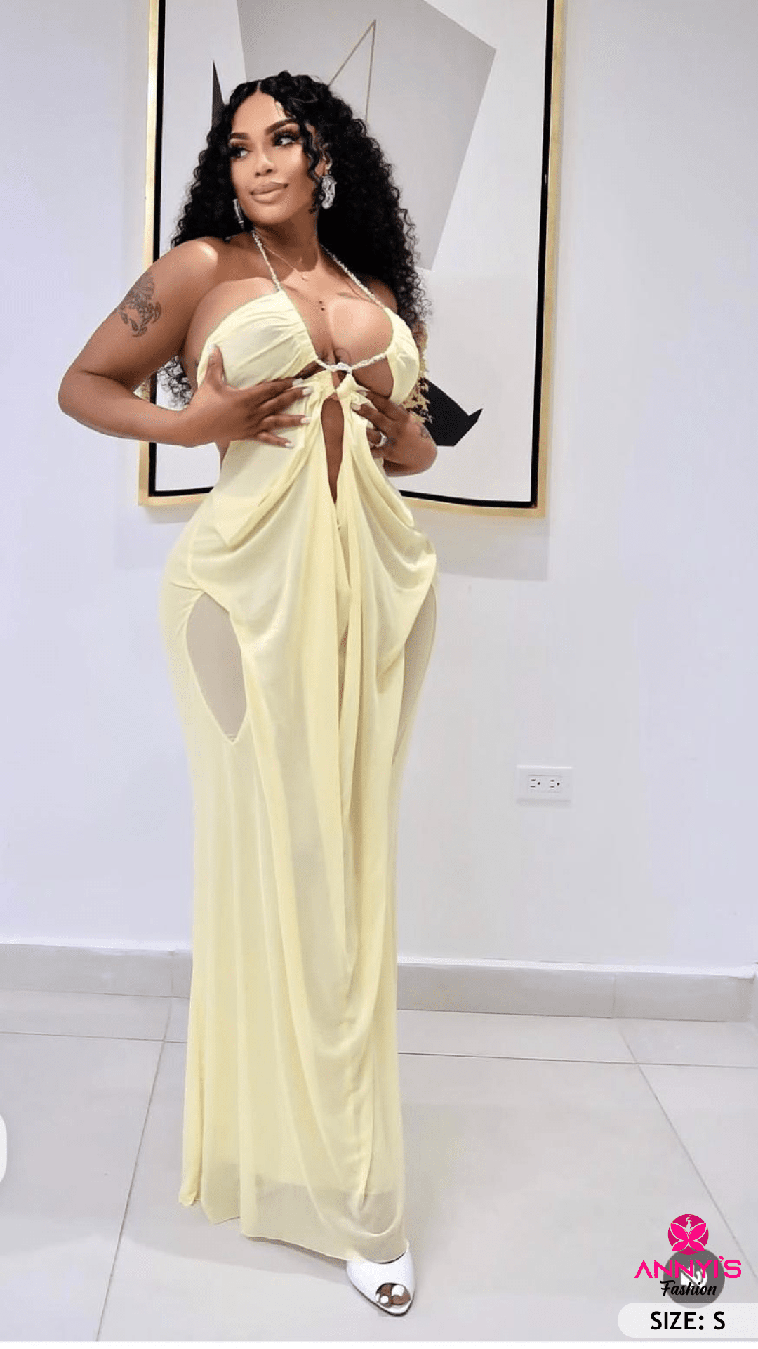 Chic Cutout Tie-Front Maxi Dress [S]