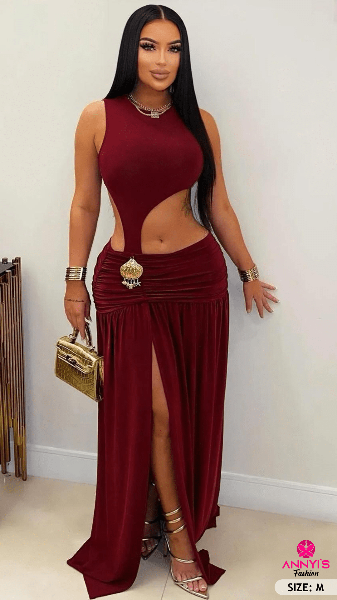Opulent Cutout Maxi Dress [M]