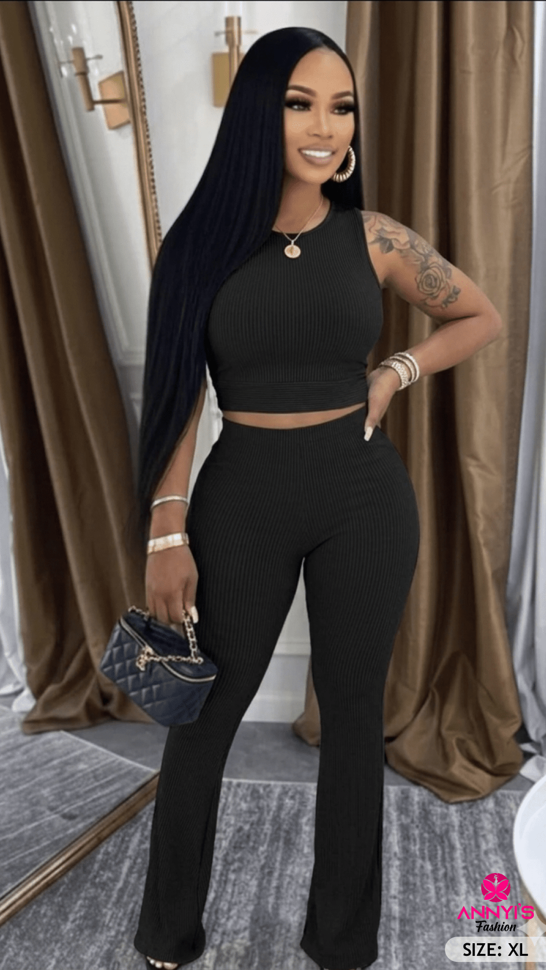 Serene Ribbed Two-Piece Set [XL]