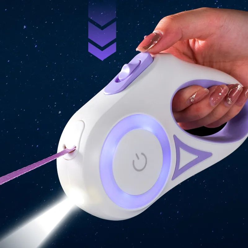 3 And 5M Dog Leash Light Retractable Pet Leads Traction Rope Belt Durable Large Dog Walk Run Leash Lead Automatic Cat Lead Extension_4