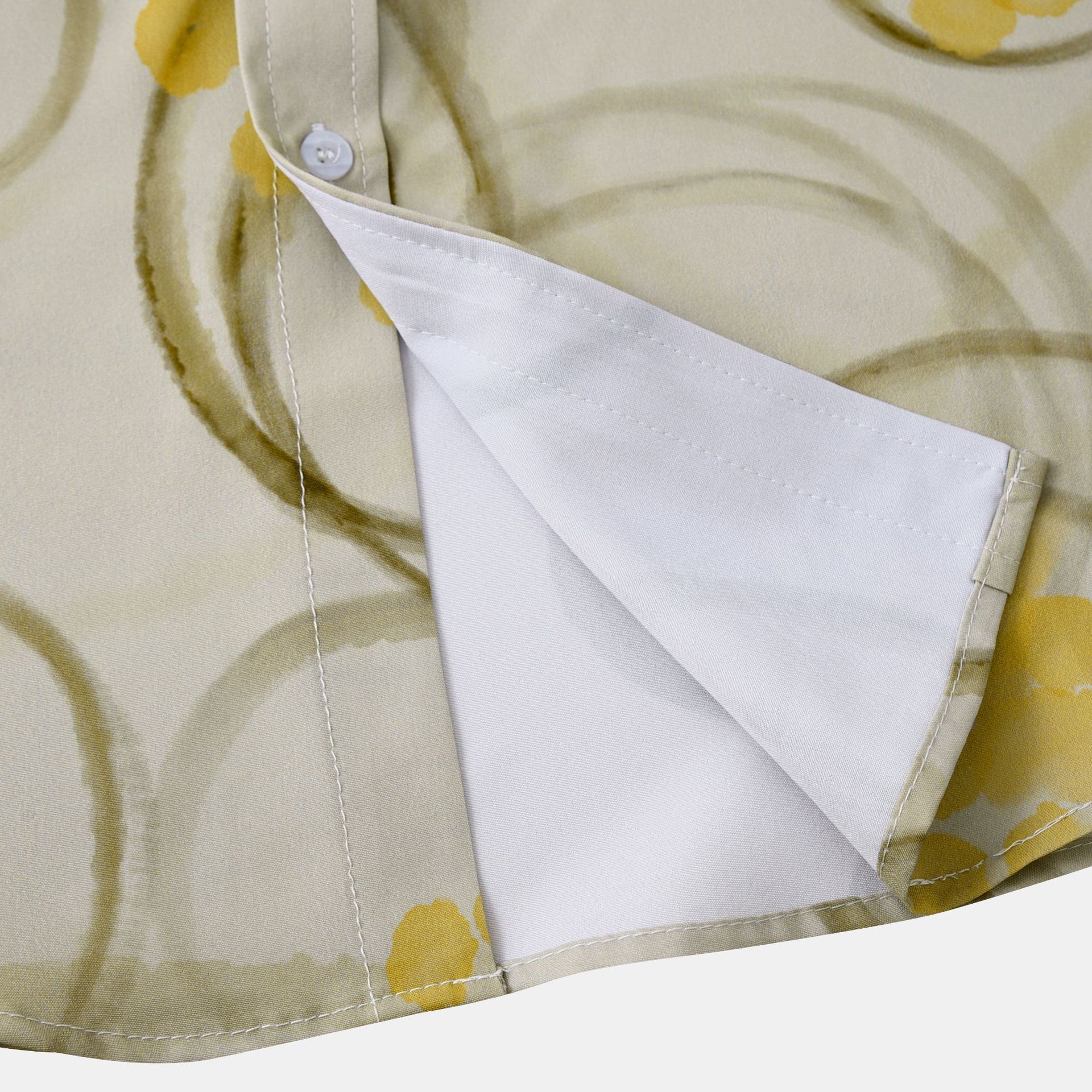 Short Sleeve Button-Up Floral Shirt [Size: M]_4