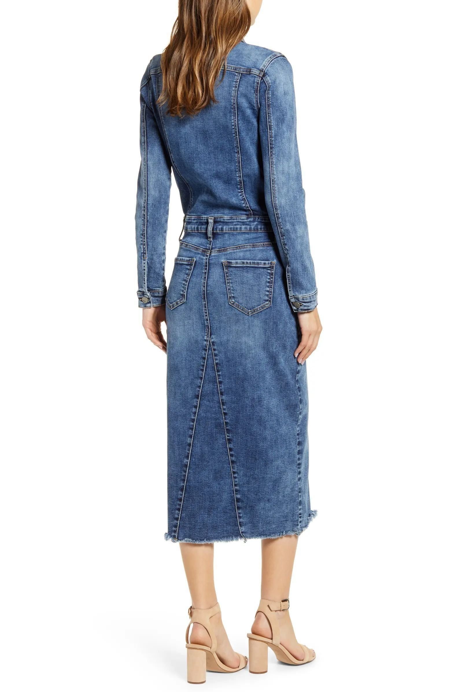 Denim Button-Front Midi Dress_2