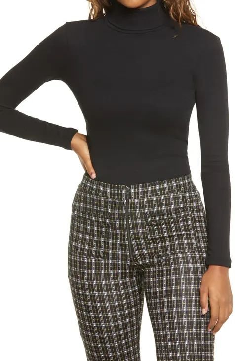 Women's Classic Black Turtleneck Long Sleeve Top